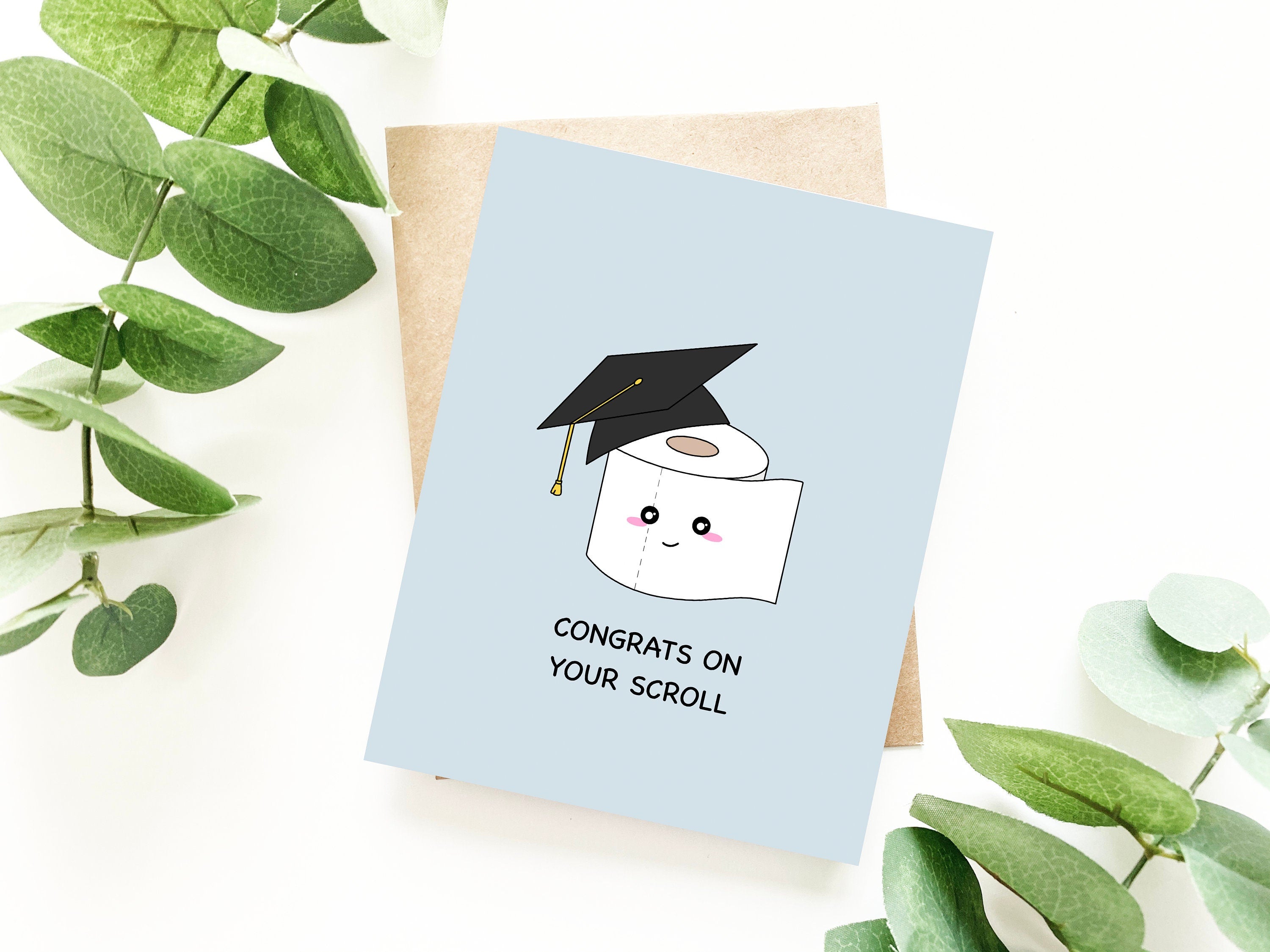 Congrats On Your Scroll | Funny Graduation Card Grad Ceremony Cap High School College University Zoom Virtual Graduation Gift Class of 2022