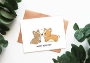 Happy Boop Day | Valentine's Love Card Birthday Cute Corgi Dog Person Anniversary Wedding Gift Funny Greeting Card | Angel + Hare