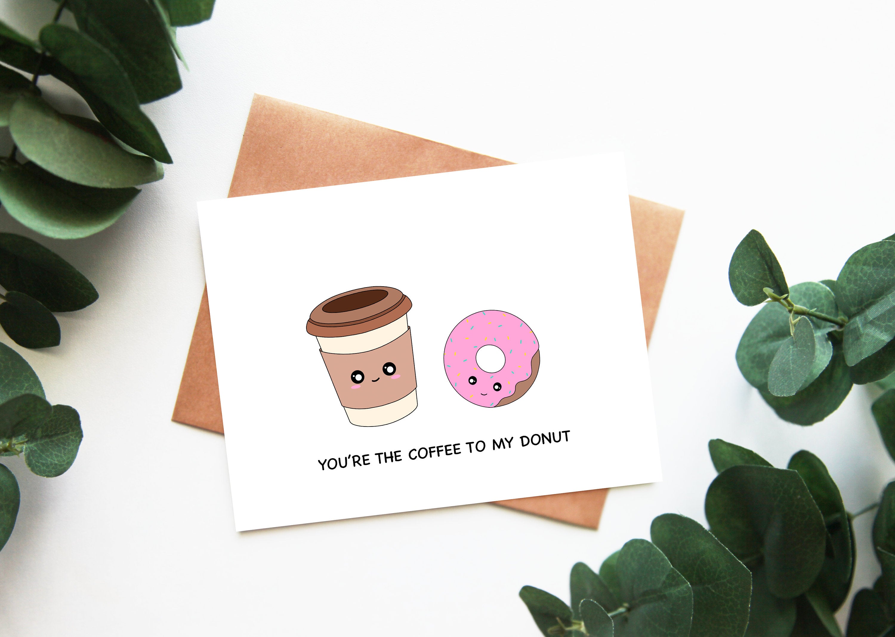 You're The Coffee To My Donut | Valentine's Card Love Anniversary Galentines Best Friends Bffs Card Gift Perfect Pair Coffee Cup Latte