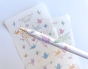 Origami Paper Cranes Sticker Sheet | Clear Pastel Frosted Matte Pretty Journal Cute Planner Transparent Stickers Japanese Paper Folding