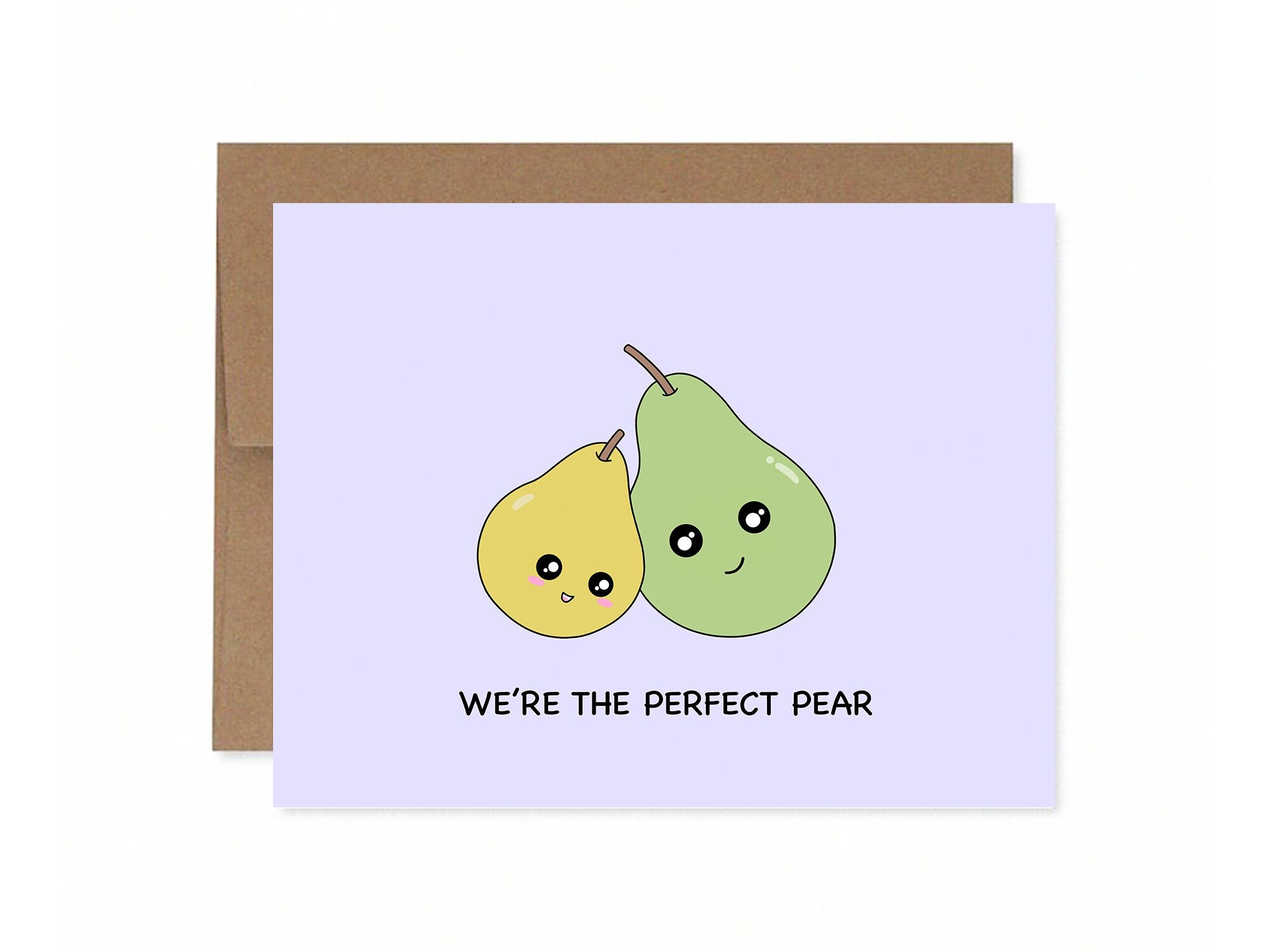 We're The Perfect Pear | Cute Pair Valentines Card Funny Wedding Anniversary Gift For Boyfriend Girlfriend Partner Funny Fruit Greeting Card