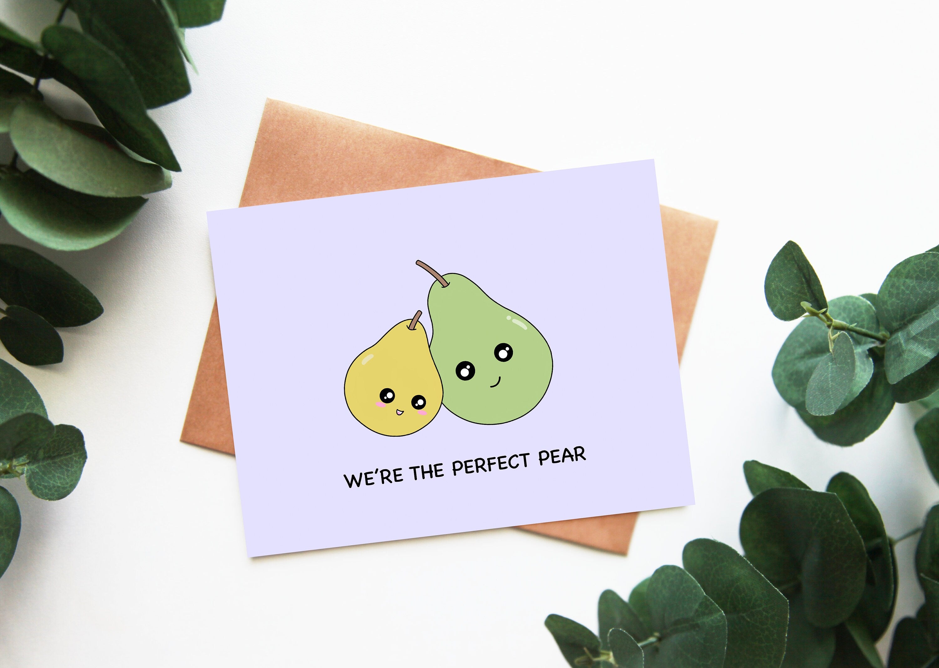 We're The Perfect Pear | Cute Pair Valentines Card Funny Wedding Anniversary Gift For Boyfriend Girlfriend Partner Funny Fruit Greeting Card