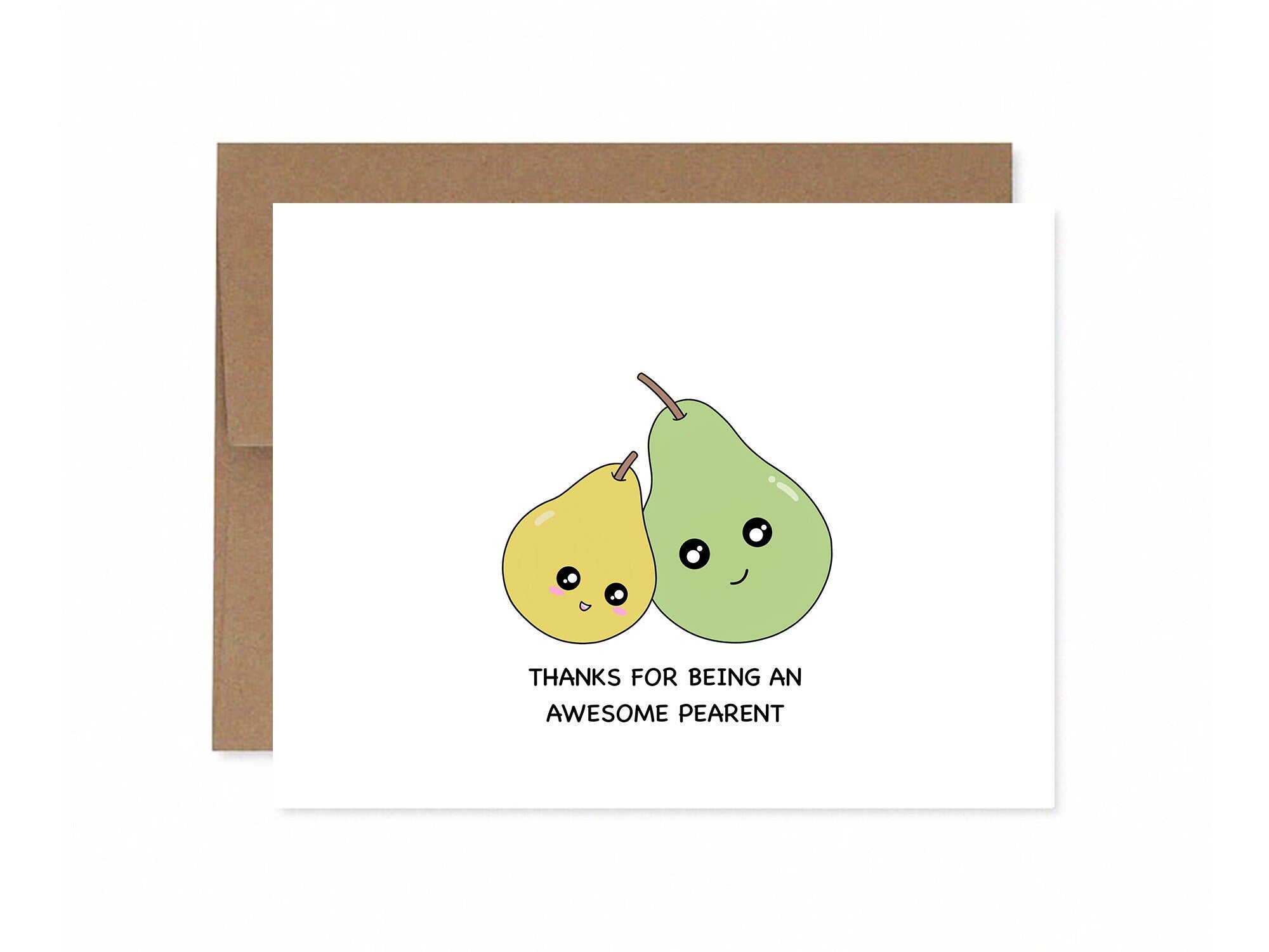 Thanks Being An Awesome Pearent | Father's Day Card Gift For Mom or Dad Thank You Card For Parents Cute Punny Greeting Card | Angel + Hare