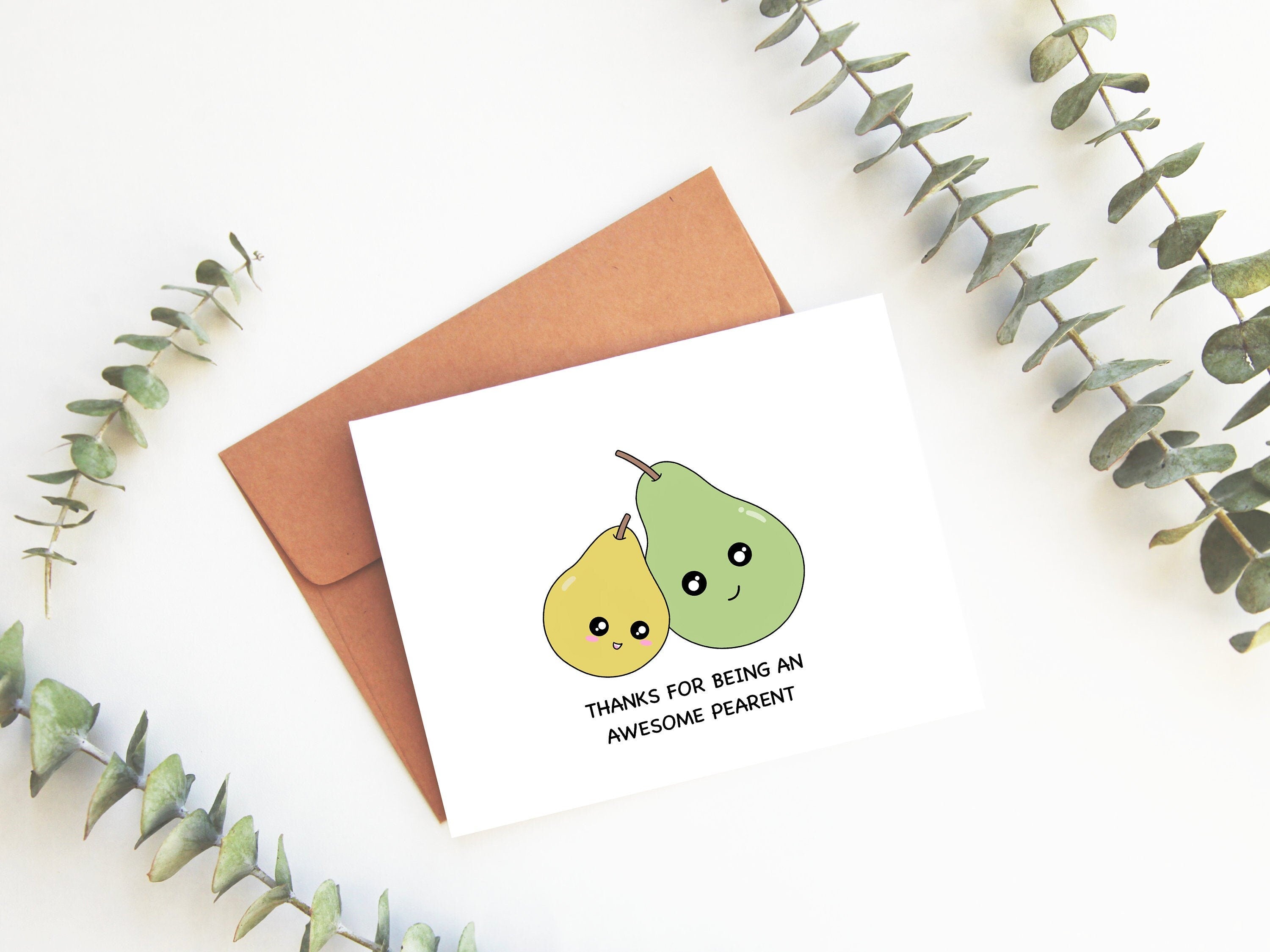 Thanks Being An Awesome Pearent | Father's Day Card Gift For Mom or Dad Thank You Card For Parents Cute Punny Greeting Card | Angel + Hare