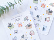 Happy Mail Sticker Sheet | Snail Mail Delivery Stickers Cute Botanical Flowers Spring Florals Matte Pretty Journal Aesthetic Stamp Stickers