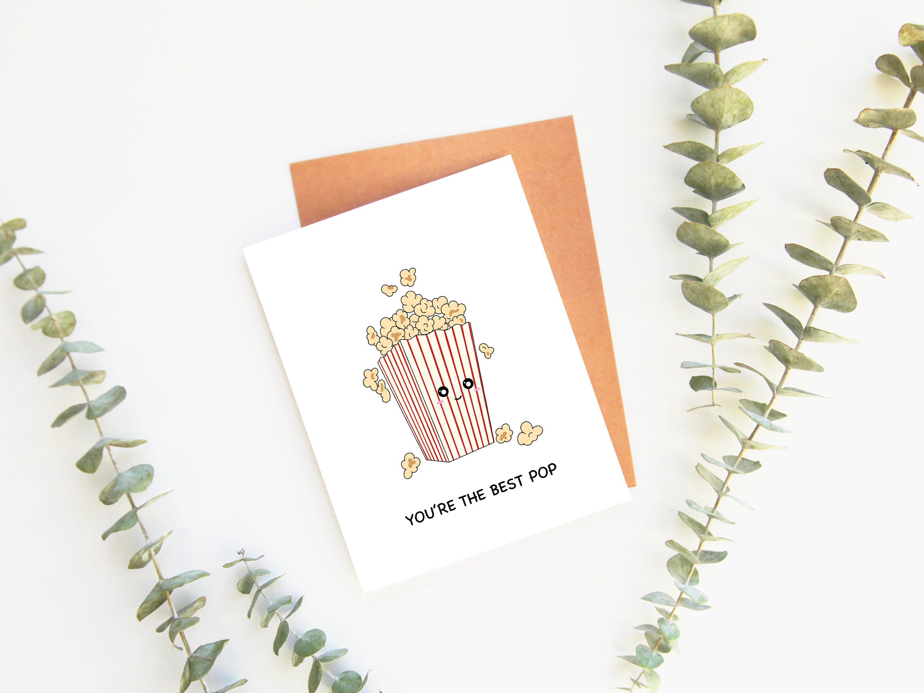 You're The Best Pop | Fathers Day Card Funny Cute For Dad Grandpa Papa Popcorn Movie Night Pun #1 Best Dad Good Pun Card | Angel + Hare