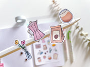 Coffee Shop Sticker Sheet | Cute Cafe Stickers Coffee Break Bakery Food Latte Breakfast Deco Pretty Journal Stickers Cozy Coffee Theme