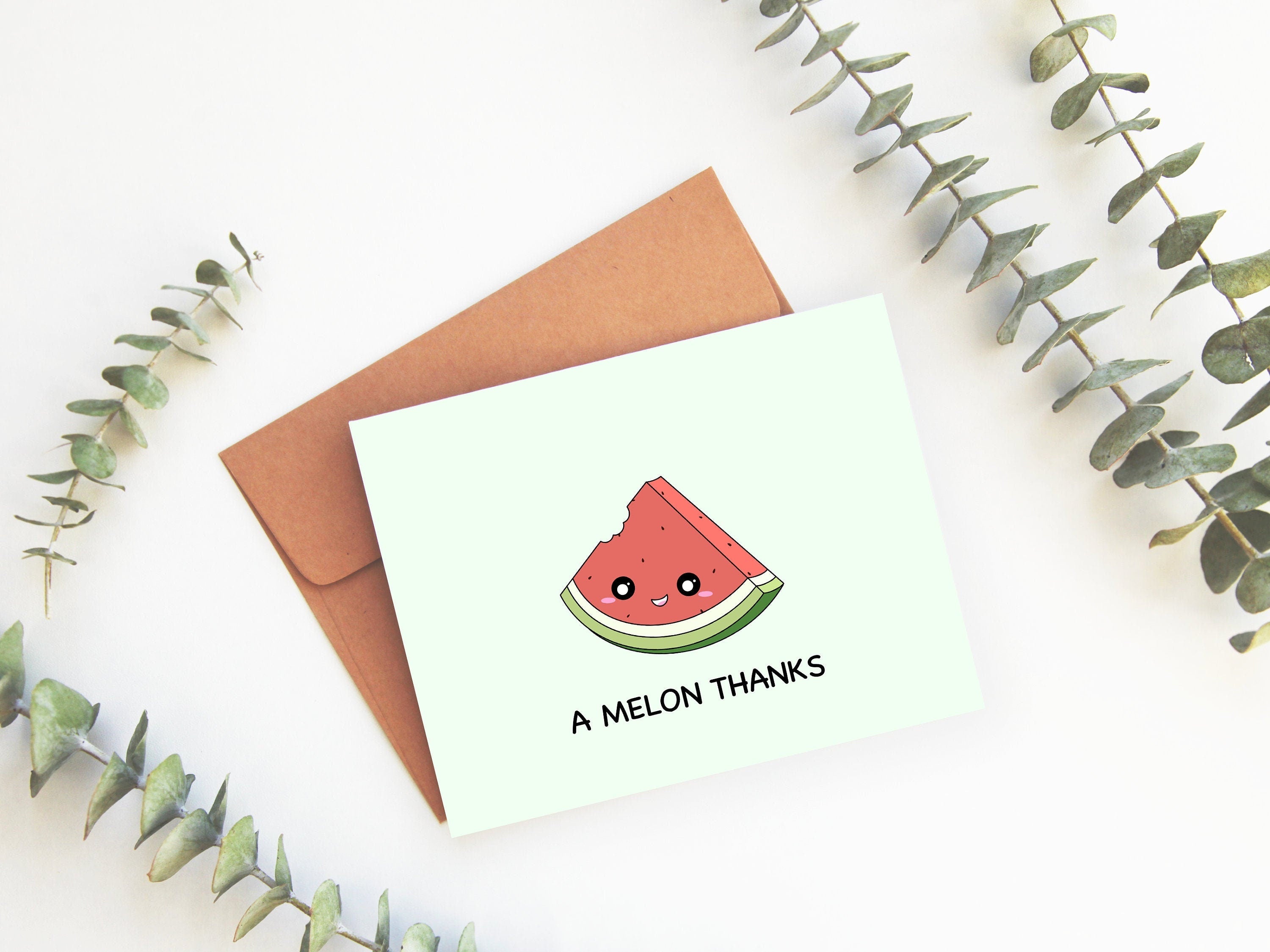 A Melon Thanks | Cute Thank You Card Watermelon Pun Funny Greeting Card For Thanks Card For Boss Employee Teacher Thanks A Million Card