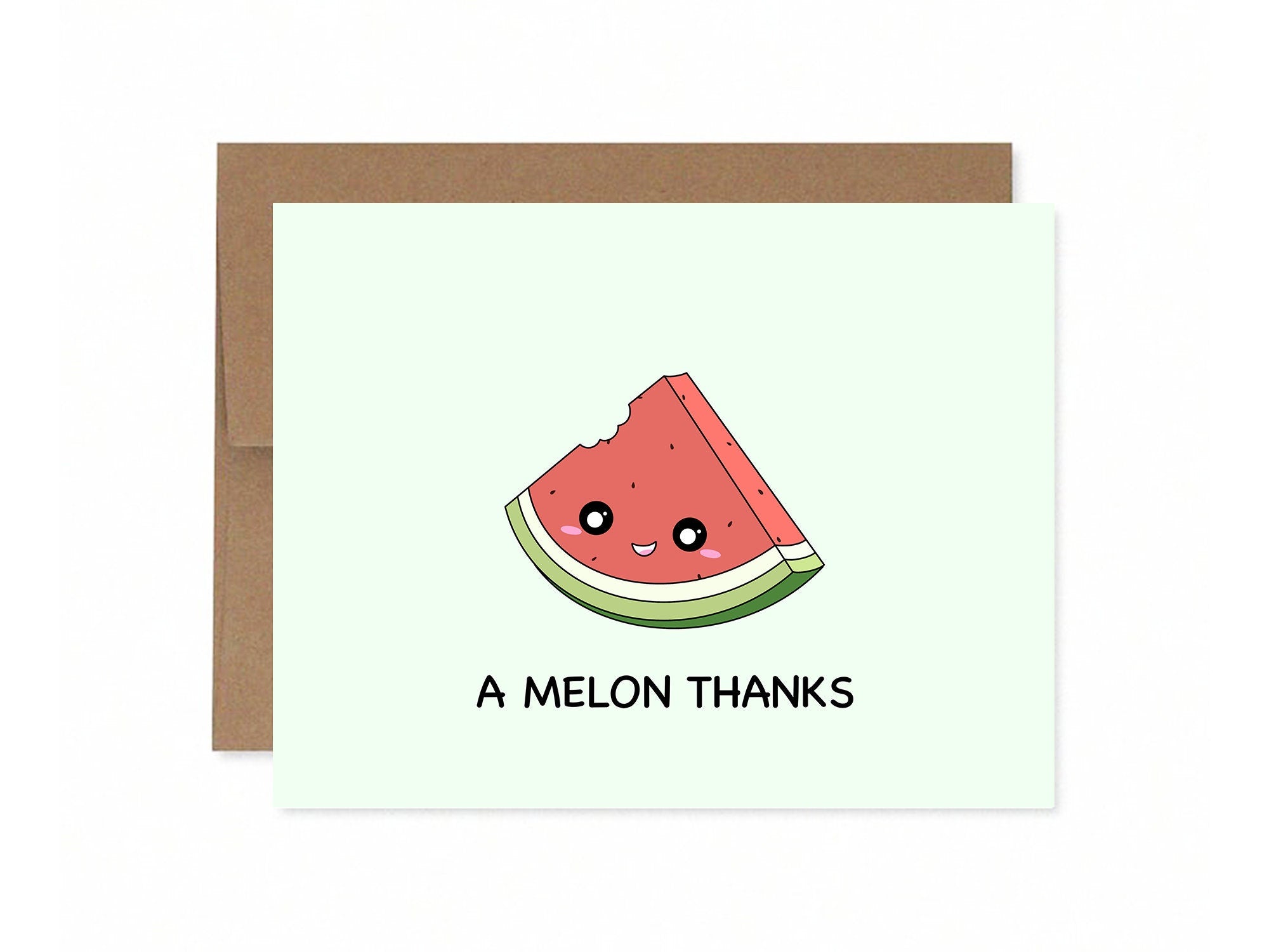 A Melon Thanks | Cute Thank You Card Watermelon Pun Funny Greeting Card For Thanks Card For Boss Employee Teacher Thanks A Million Card