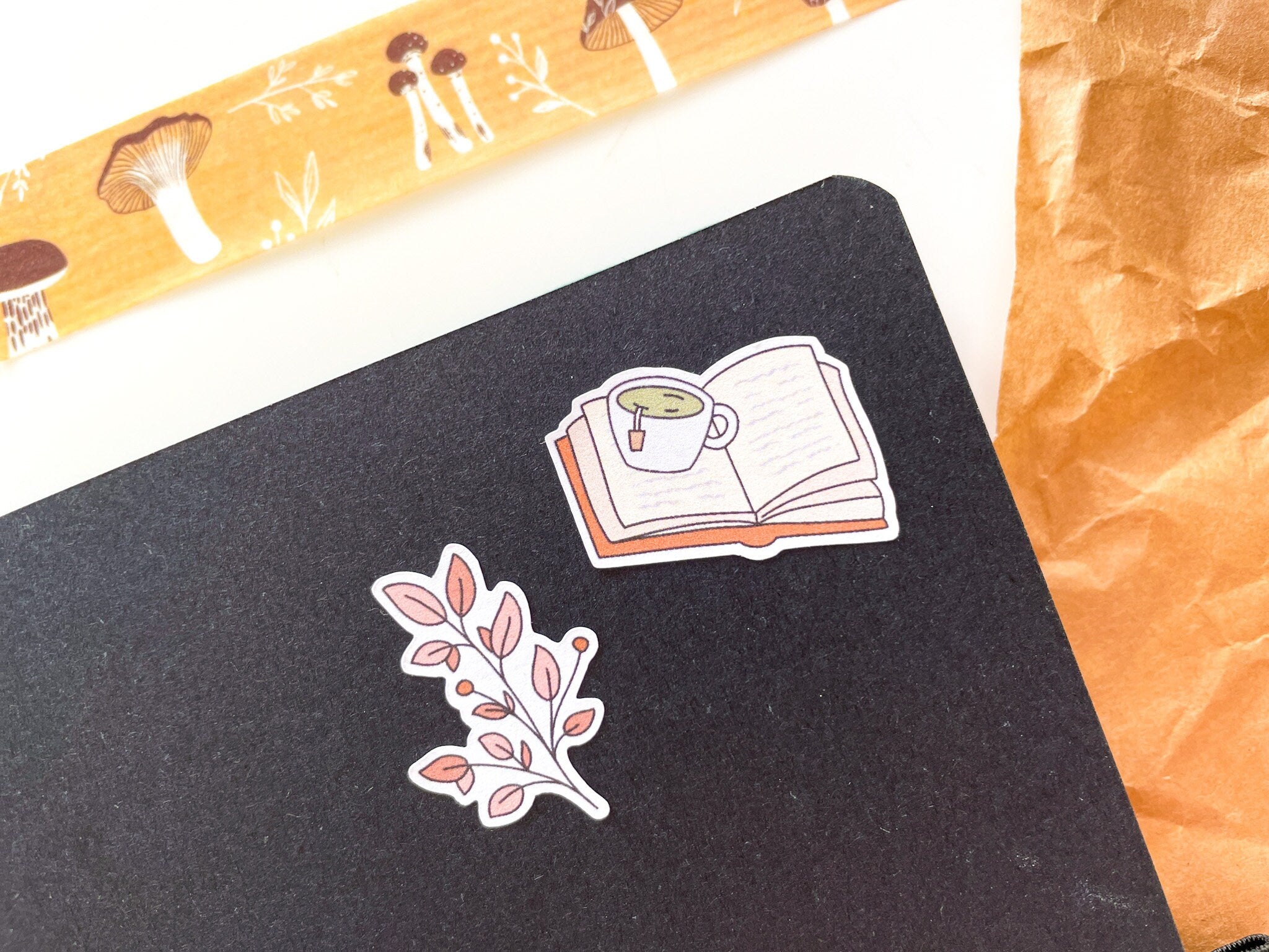 Cozy Time Sticker Sheet | Warm Fall Days Autumn Vibes Hygge Cottagecore Aesthetic Flower Leaves Vintage Bullet Journal Planner Deco Stickers