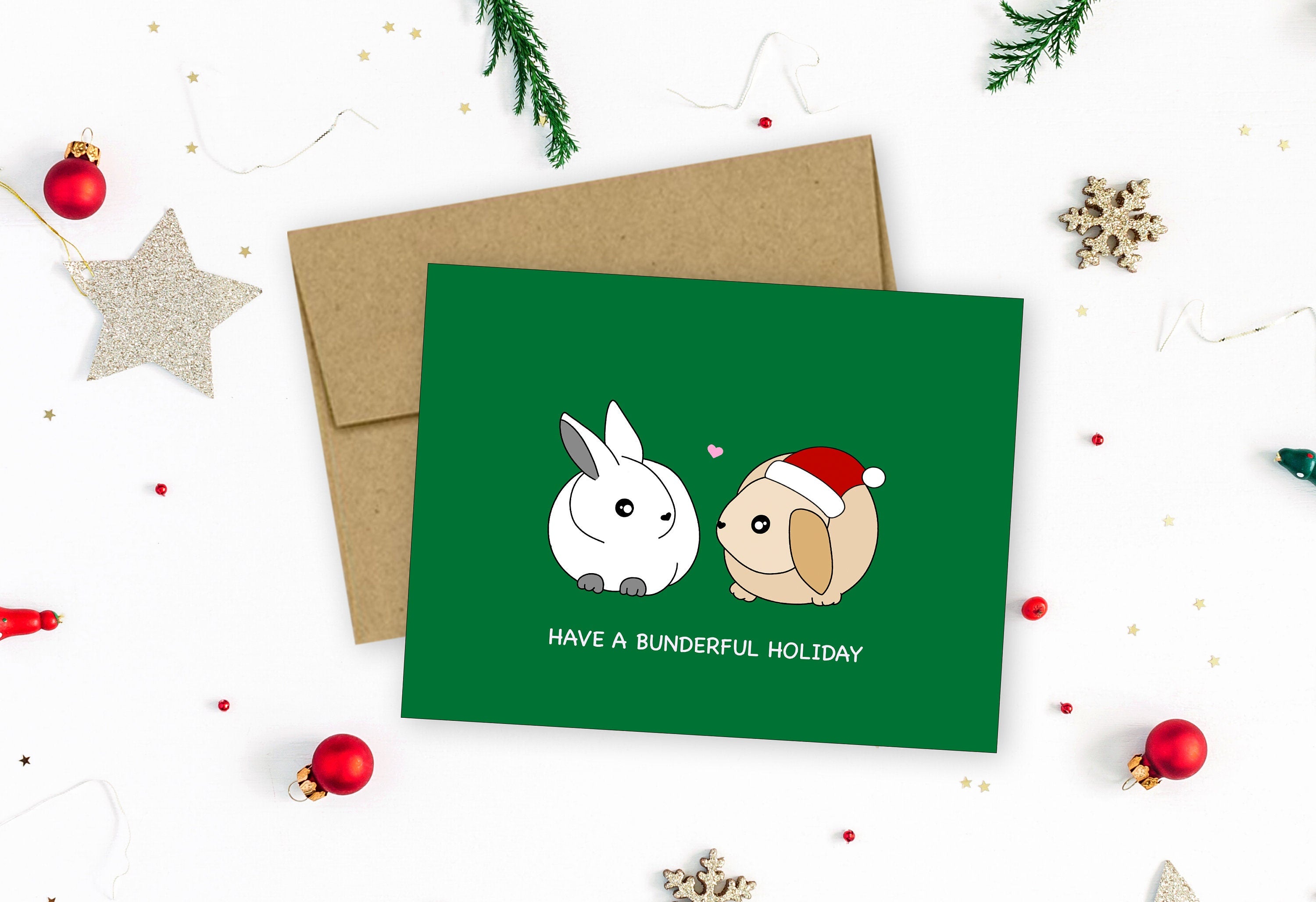 Christmas Cards Boxed Set | Holiday Variety Pack of 5 Cute and Punny Seasonal Greeting Cards Funny Christmas Gift Puns Xmas Cards