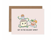 Get In The Holiday Spirit | Christmas Card Holiday Party Alcohol Tequila Gift Xmas Lights Cute Christmas Drinks Funny Festive Greeting Card
