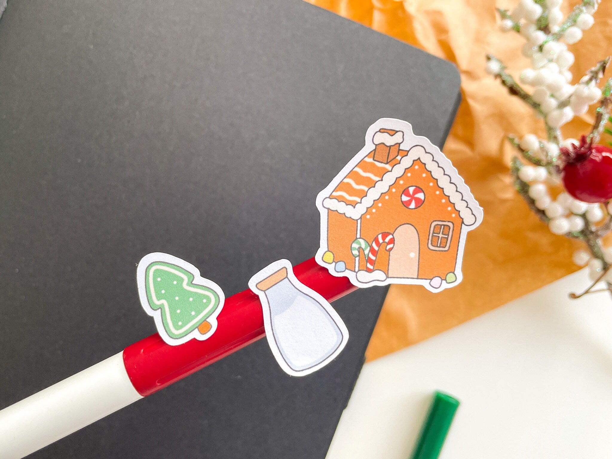 Holiday Baking Sticker Sheet | Christmas Baked Goods Festive Holiday Cookies Gingerbread Winter Stickers For Gifts Planner Bullet Journal