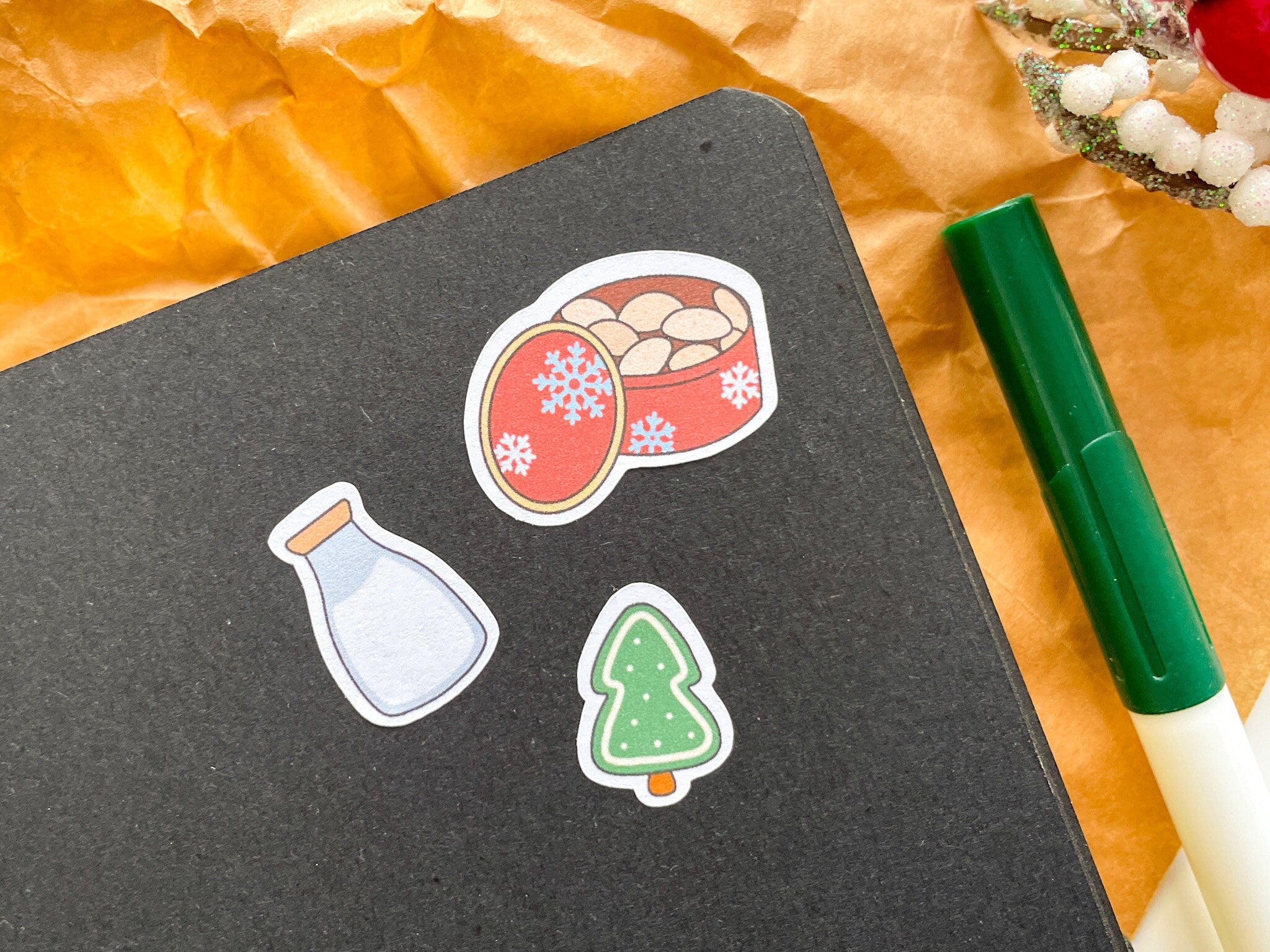 Holiday Baking Sticker Sheet | Christmas Baked Goods Festive Holiday Cookies Gingerbread Winter Stickers For Gifts Planner Bullet Journal