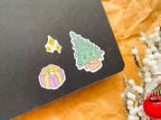 Christmas Day Sticker Sheet | Cute Xmas Stickers Holiday Santa Sleigh Reindeer Gift Presents Festive Bullet Journal Planner Winter Sparkles