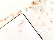 Ginkgo Leaves Sticker Sheet | Clear Frosted Matte Journal Transparent Washi Bujo Planner Deco Stickers Japanese Branch Spring Floral Leaves