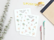 Ginkgo Leaves Sticker Sheet | Clear Frosted Matte Journal Transparent Washi Bujo Planner Deco Stickers Japanese Branch Spring Floral Leaves