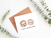 A Toast To The Happy Couple | Cute Wedding Card Anniversary Engagement Congratulations Bread Pun Funny Kawaii Greeting Card | Angel + Hare