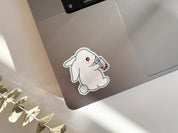 Boba Bunny Waterproof Sticker | Rabbit Vinyl Die Cut Laptop Sticker Cute Animal Bubble Tea Durable Water Bottle Stickers | Angel + Hare