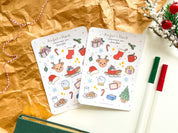 Christmas Day Sticker Sheet | Cute Xmas Stickers Holiday Santa Sleigh Reindeer Gift Presents Festive Bullet Journal Planner Winter Sparkles