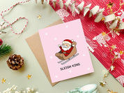Sleigh King | Funny Santa Christmas Card Slay Santa Clause Holiday Cards Funny Pun Greeting Card Xmas Gift Christmas Cards | Angel + Hare