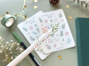 Foliage Sticker Sheet | Clear Leaves Frosted Matte Pretty Journal Stickers Aesthetic Floral Leaf Branches Transparent Washi Deco Stickers
