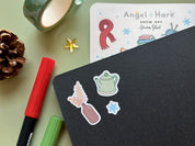 Snow Day Sticker Sheet | Cute Winter Stickers Holiday Christmas Cozy Cottage Hygge Journal Snowflake Aesthetic Planner Bujo Deco Stickers