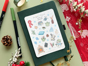 Snow Day Sticker Sheet | Cute Winter Stickers Holiday Christmas Cozy Cottage Hygge Journal Snowflake Aesthetic Planner Bujo Deco Stickers