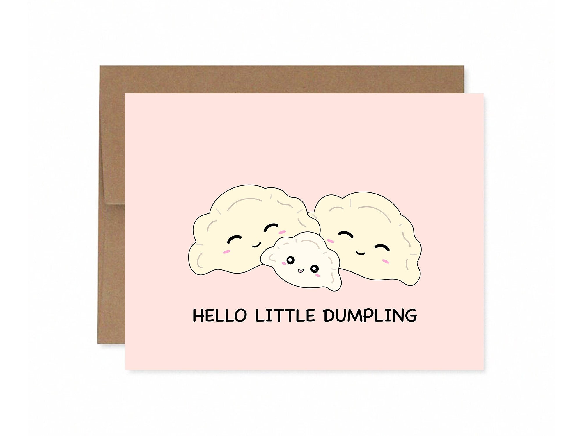 Hello Little Dumpling | New Baby Card Pregnancy Welcome Home Baby Funny Greeting Card Congratulations Expecting New Parents Cute Card