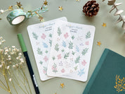 Foliage Sticker Sheet | Clear Leaves Frosted Matte Pretty Journal Stickers Aesthetic Floral Leaf Branches Transparent Washi Deco Stickers