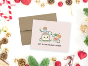 Get In The Holiday Spirit | Christmas Card Holiday Party Alcohol Tequila Gift Xmas Lights Cute Christmas Drinks Funny Festive Greeting Card