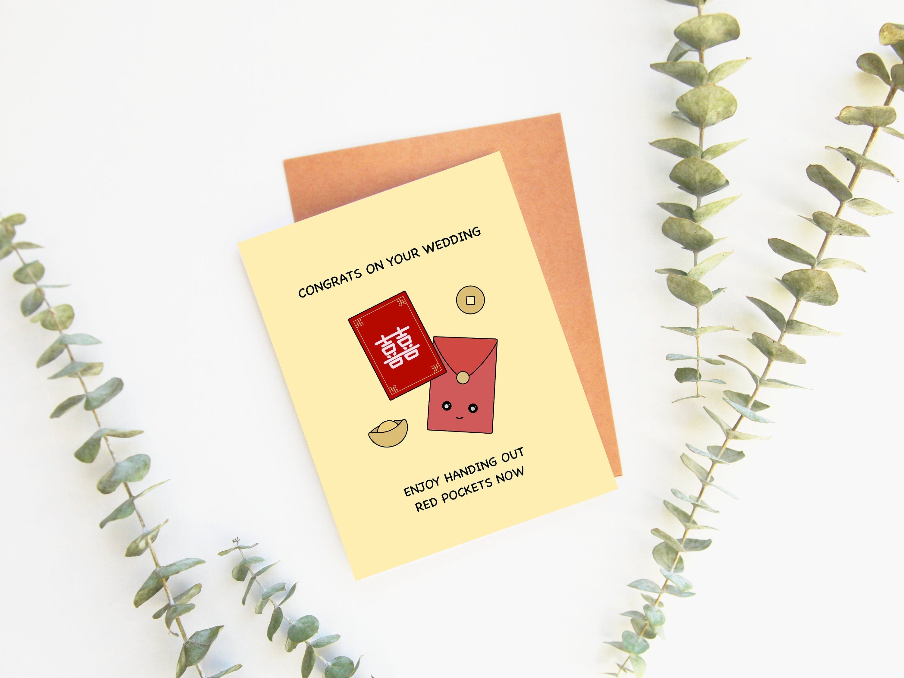 Congrats On Your Wedding | Funny Red Pocket Wedding Card Chinese Wedding Lucky Envelopes Asian Wedding Lucky Envelopes Unique Greeting Card