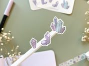 Crystals Sticker Sheet | Clear Matte Journal Planner Stickers Frosted Washi Sticker Metaphysical Crystal Gems Aesthetic Transparent Stickers