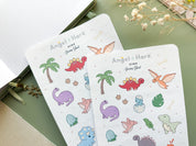 Dino Sticker Sheet | Dinosaur Stickers Jurassic Cute T-Rex Triceratops Dino Themed Sticker Journal Deco Baby Dino Paleontology Dinosaurs