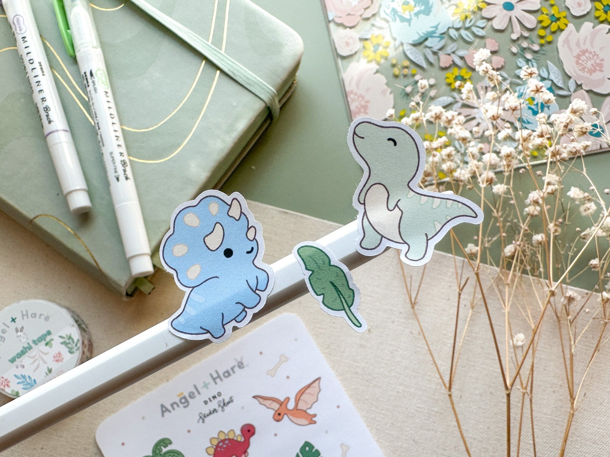 Dino Sticker Sheet | Dinosaur Stickers Jurassic Cute T-Rex Triceratops Dino Themed Sticker Journal Deco Baby Dino Paleontology Dinosaurs