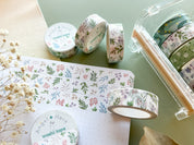Foliage Washi Tape | Botanical Leaves Pretty Journal Washi Tapes Cute Japanese Washi Masking Tape Flower Branches Sticker Tape Planner Deco