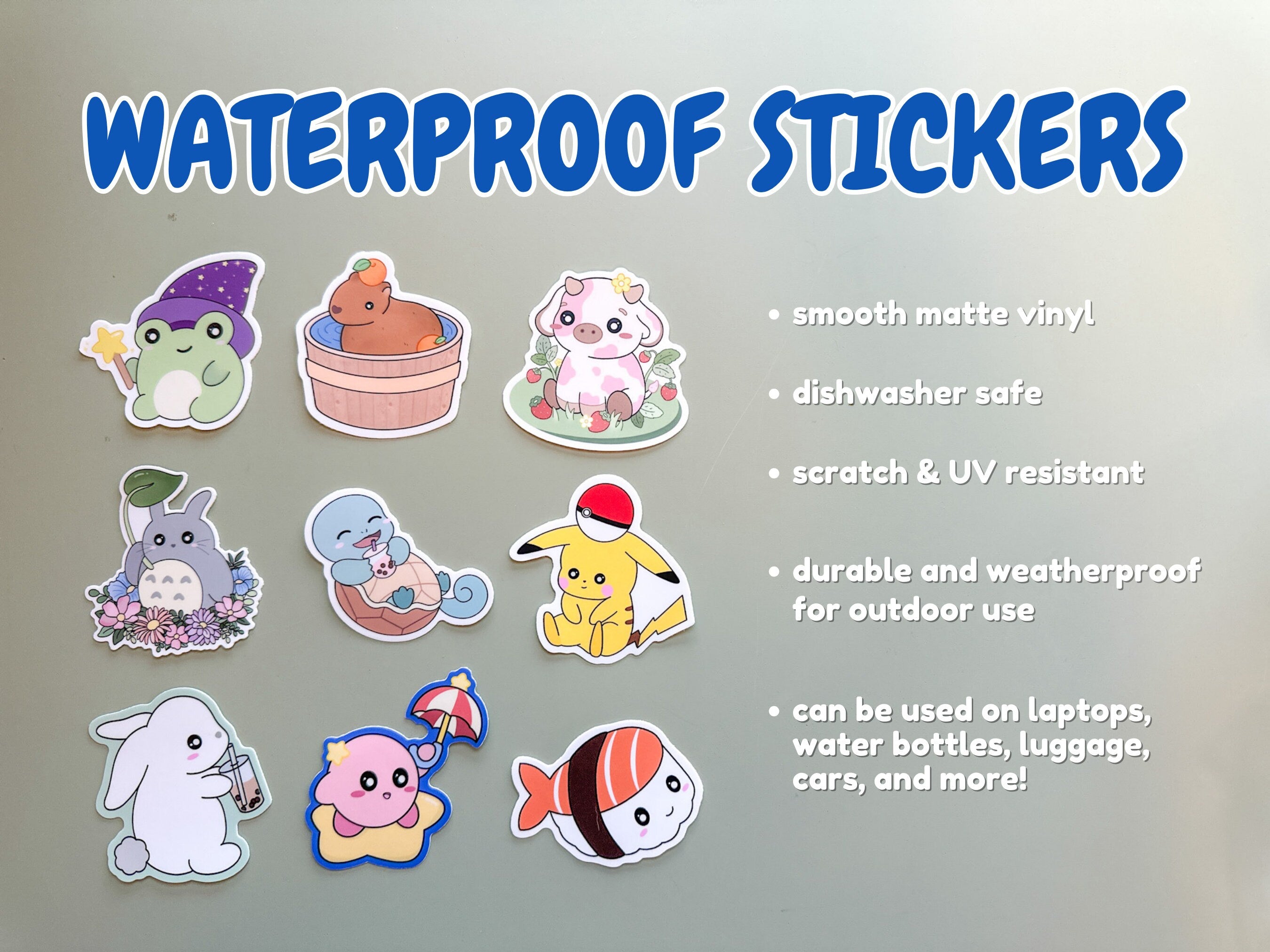 My Neighbour Waterproof Sticker | Cute Flower Anime Animal Floral Nature Outdoor Vinyl Sticker Kawaii Japan Anime Toroto Sticker