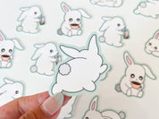 Bunny Butt Waterproof Sticker | Matte Vinyl Die Cut Laptop Sticker Cute Rabbit Water Bottle Sticker Animal Booty Sticker | Angel + Hare