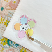 Being Delulu Is the Solulu Sticker | Clear Vinyl Waterproof Laptop Sticker Cute Bunny Retro Flower Colourful Pastel Floral Funny Decal