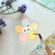 Being Delulu Is the Solulu Sticker | Clear Vinyl Waterproof Laptop Sticker Cute Bunny Retro Flower Colourful Pastel Floral Funny Decal