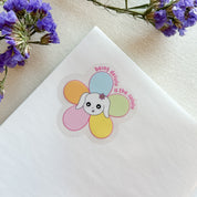 Being Delulu Is the Solulu Sticker | Clear Vinyl Waterproof Laptop Sticker Cute Bunny Retro Flower Colourful Pastel Floral Funny Decal